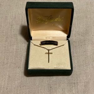 14K gold cross necklace